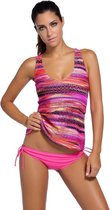 Bandeau Bikini/Tankini Dames 3-Delig - Kleurblok - Maat XXL 'Tenyscha'