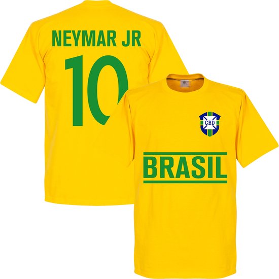 Brazilië Neymar JR 10 Team T-Shirt - Geel - XS