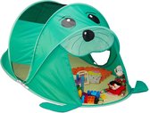 Relaxdays Speeltent pop-up - kindertent - tent kinderen - speelgoedtent - zeehond - groen
