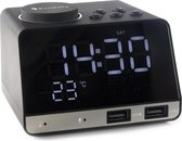 Koalaty - Wekker Radio - USB poorten - Dimbaar - Snooze knop - Zwart