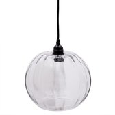 Clayre & Eef Hanglamp 6LMP533 Ø 24*24 cm / E27/max 1*40W - Transparant Glas  Hanglamp Eettafel  Hanglampen Eetkamer