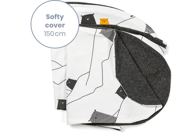 Cuscino Allattamento Doomoo Softy - Cotone Bio Con Microperle, Forma A C 150cm