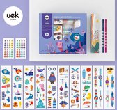 Uek, tatoo set -kinderen 3-12 jaar -waterproof -  paarse of roze verpakking