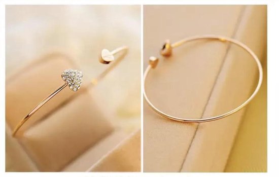 Moederdag tip - goudkleurig armbandje met hart - love - liefde - romantisch cadeau - armband - bracelet heart
