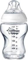 Tommee Tippee Closer to Nature - zuigflessen - langzame uitstroomsnelheid en anti-colic ventiel - 250 ml - pak van 1 - doorzichtig