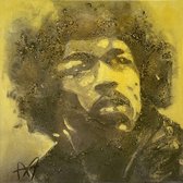 Atelier Axel Project222 - schilderij - Jimi Hendrix - geel - 22x22cm