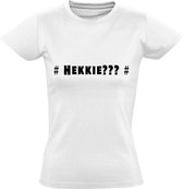 Hekkie Dames t-shirt | meme | hashtag | cadeau | Wit