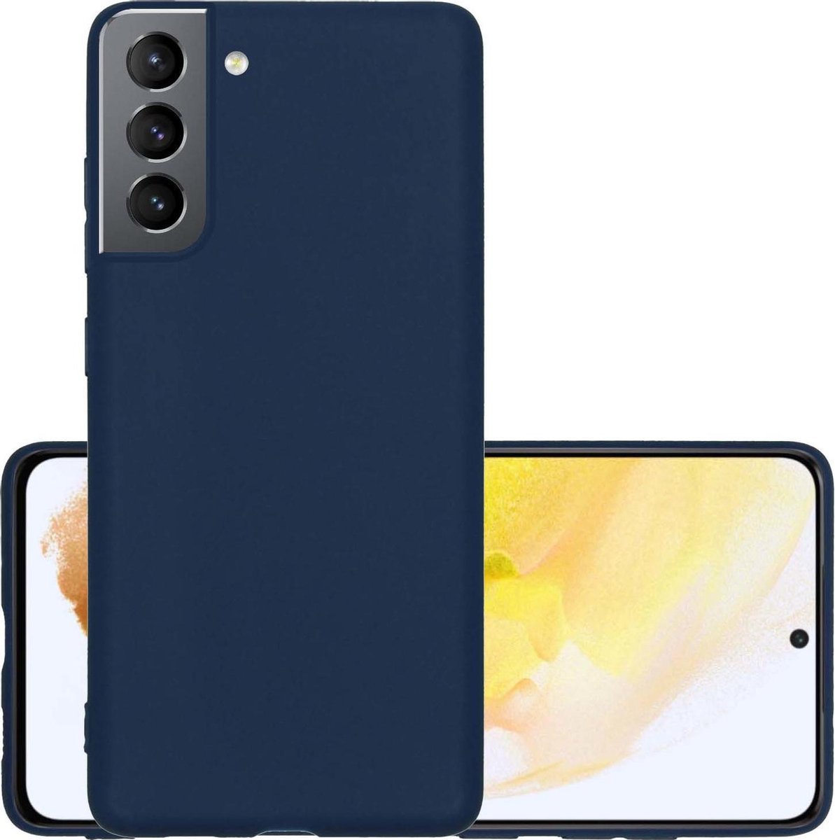 Hoesje - Geschikt voor Samsung Galaxy S21 Plus - Sterk & Shockproof - Hoes Cover - Siliconen Case - Donkerblauw