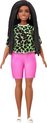 Barbie Fashionistas Fel Luipaard shirtje en Roze Bike Shorts - Modepop