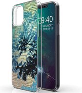 iMoshion Design voor de iPhone 12, iPhone 12 Pro hoesje - Grafisch - Bloem Blauw