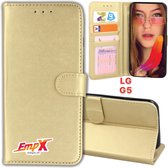 EmpX Telefoonhoesje - Book Case - Geschikt Voor LG G5 - Goud