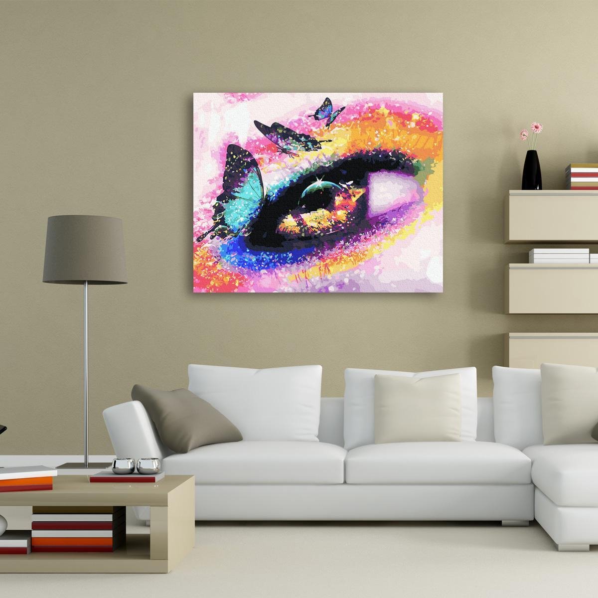 Schilderen Op Nummer Volwassenen Cadeau DIY Paint By Number Compleet Hobby Pakket op Frame met Vernis - ®Arty Bee - Arty Eye 50x40cm — afbeelding 3