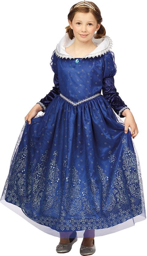 Blauwe prinsessenjurk Luxe sneeuw prinses maat 116 bol