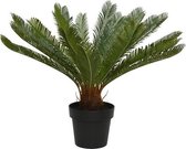 Varenpalm/ kunstplant in pot kunststof Ø80-H60cm groen