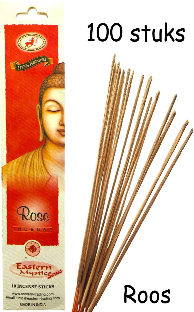 Rose Roos Wierook 100 Stuks Incense sticks - 25cm