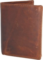 Nuba Leather - Buffel leren portemonnee - Anti Skim - Heren Billfold - Bruin / Cognac