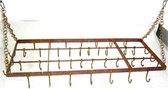 Pannenrek retro - Hangend gietijzeren keukenrek - Set van 2 - 120 cm breed