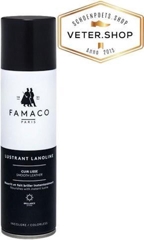 Famaco Lustrant Lanoline - shine-spray - glansmiddel voor
leer - zwart