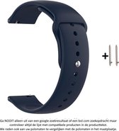 Donker Blauw Siliconen sporthorlogebandje voor 20mm Smartwatches (zie compatibele modellen) van Samsung, Pebble, Garmin, Huawei, Moto, Ticwatch, Seiko, Citizen en Q – Maat: zie maa