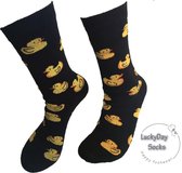 Verjaardag cadeautje voor vrouw  - Eend sokken - Sokken - valentijnsdag cadeau - Leuke sokken - Vrolijke sokken - Luckyday Socks - Sokken met tekst - Aparte Sokken - Socks waar je Happy van wordt - Maat 36-41