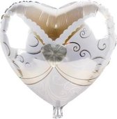 Bruid trouwballon - 45x45cm - Trouw versiering - Folie ballon - Helium ballon - Trouwfeest - Trouwen - Versiering - Trouw jubileum - Feest versiering  - Hart - Bruiloft - Bruid ballon - Ballonnen - Mr& Mrs - Valentijn  – Decoratie – Aanzoek