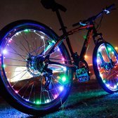 Kleurrijk - Fietsverlichting - Set Van 2 -kleurrijk- Fiets Licht-Lichtsnoer Fietswiel- Fiets Wiel Licht- 20 Leds-Geschikt voor 2 fietswiel