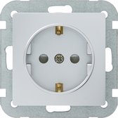 GAMMA enkelvoudig stopcontact | serie "Ventoux" | inbouw | met randaarde | zilver
