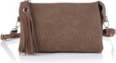 Yoonz - Crossbody Tas - Ritssluiting - Snake Print - Bruin - Afneembaar En Verstelbaar Hengsel - Afneembaar Polsbandje - Kunstleer