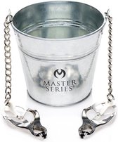 Slave Bucket Labia and Nipple Clamps - Silver - Suspension Bars - silver - Discreet verpakt en bezorgd