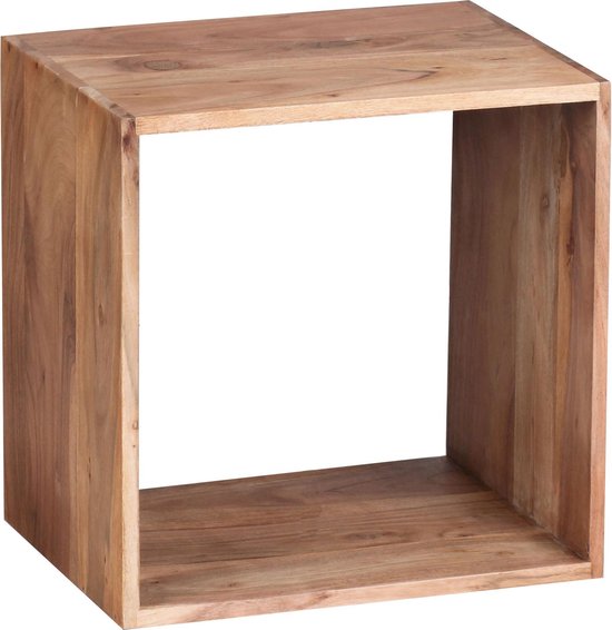 Table de salon | Acacia | Massief Hout | Forme de cube | Espace de rangement  | bol
