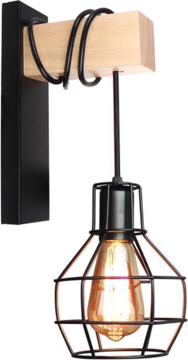 vrije tijd spiritueel Jolly Industriële wandlamp Zwart | Vintage | lamp industrieel | muurlamp binnen  |... | bol.com
