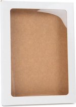 Kraftdoosjes glanzend Wit 12,5x1,5x16,8cm met Venster (25 stuks)