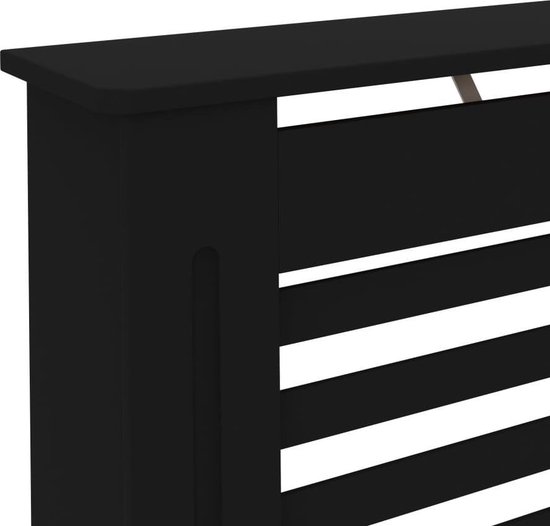 vidaXL Radiatorombouw 112x19x81 cm MDF zwart