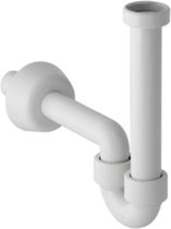 Siphon en tube pour lavabos et bidets, sortie horizontale, d 32 mm, blanc alpin