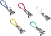 Clips Metaltex 5 Cm Caoutchouc / Acier Argent 5 Pièces