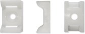 Kortpack Schroefzadels wit, voor tyraps t/m 9.0 mm breed met 5.1 mm schroefgat. 100 stuks  + kortpack pen (099.8948)