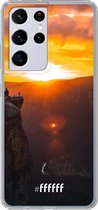 6F hoesje - geschikt voor Samsung Galaxy S21 Ultra -  Transparant TPU Case - Rock Formation Sunset #ffffff