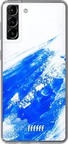 6F hoesje - geschikt voor Samsung Galaxy S21 -  Transparant TPU Case - Blue Brush Stroke #ffffff