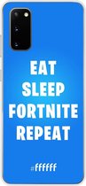 6F hoesje - geschikt voor Samsung Galaxy S20 -  Transparant TPU Case - Fortnite - Eat Sleep Fortnite Repeat #ffffff