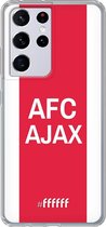 6F hoesje - geschikt voor Samsung Galaxy S21 Ultra -  Transparant TPU Case - AFC Ajax - met opdruk #ffffff