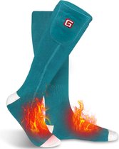 Oplaadbare elektrisch verwarmde sokken | Groen / Wit | Comfortabele thermische sokken op batterijen | Thermische sokken| Sport Outdoor Camping Wandelen Warme wintersokken | Unisex