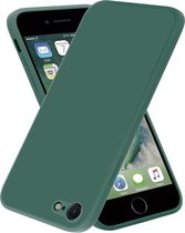 ShieldCase geschikt voor Apple iPhone SE 2020 / SE 2022 vierkante silicone case - donkergroen