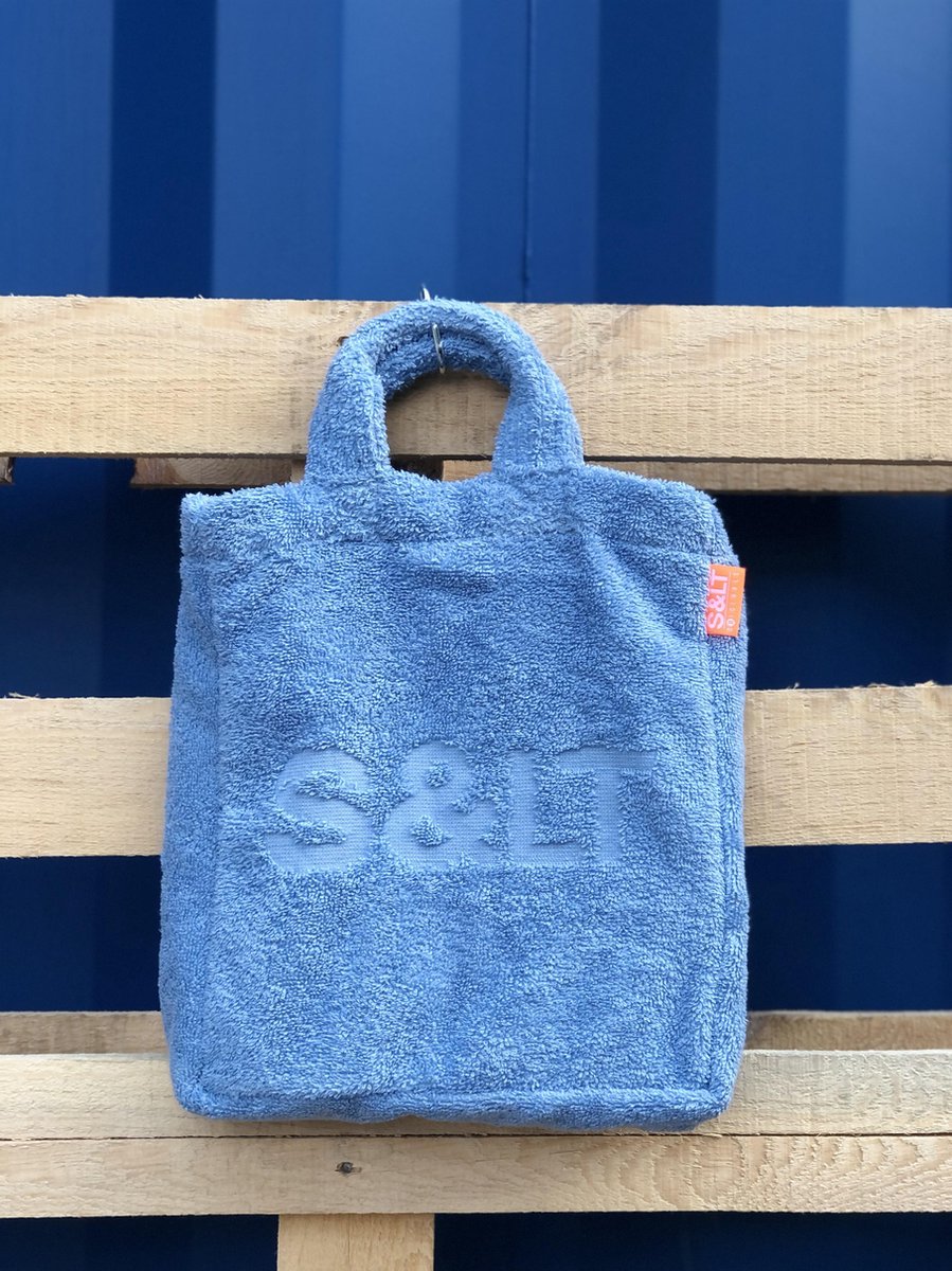 Badstof schoudertas denim