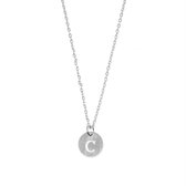 Letter ketting coin - initiaal C - Zilver - 40 cm