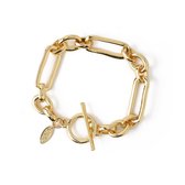 Orelia armband met lange ovale schakels - goudkleurig