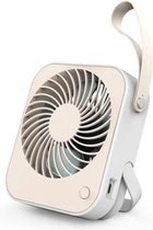 Perel Design Ventilator Met Usb-Aansluiting - Oplaadbaar - Wit/Crème - Met Lus