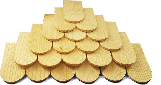 Mini houten shingles / Dakpan van sparrenhout - 100 stuks - geschikt voor kerst kribbe, poppenhuis, vogelhuisje