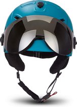 Skihelm, snowboard helm blauw dames heren met vizier L hoofdomtrek 59-60cm