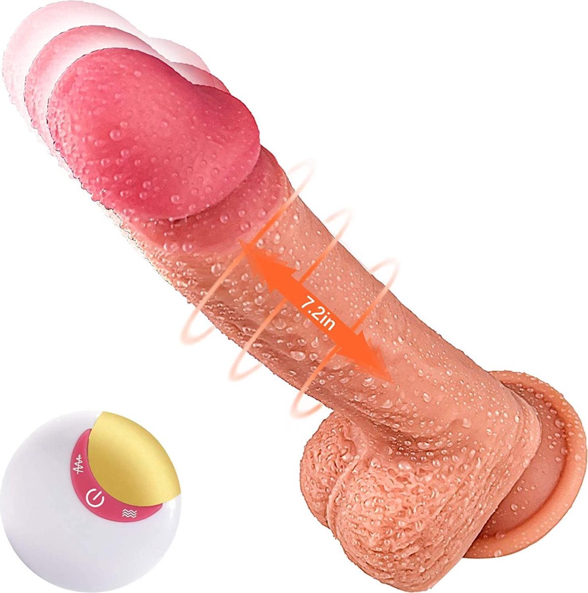 Goedkoopste stotende en intens trillende - thrusting dildo. strak design