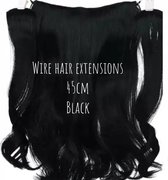 Wire Hair Extensions Clip Hairextensions Visdraad hair kleur zwart 180gram